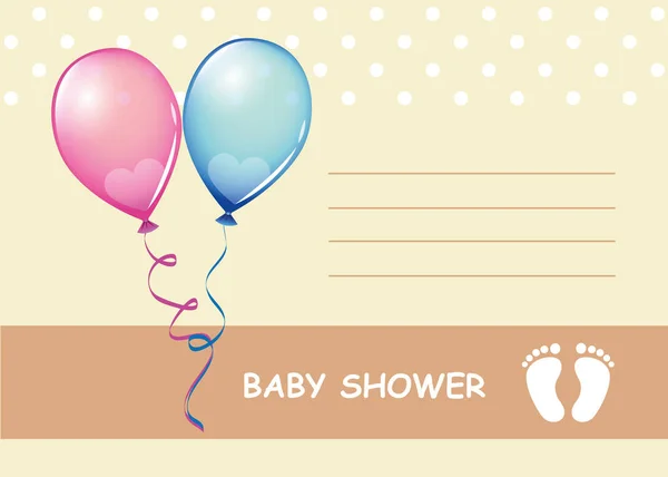 Bébé douche carte de vœux garçon et fille — Image vectorielle