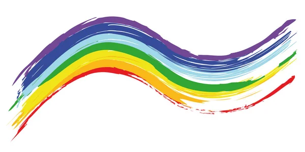 Pinceladas de colores en colores arcoíris — Vector de stock