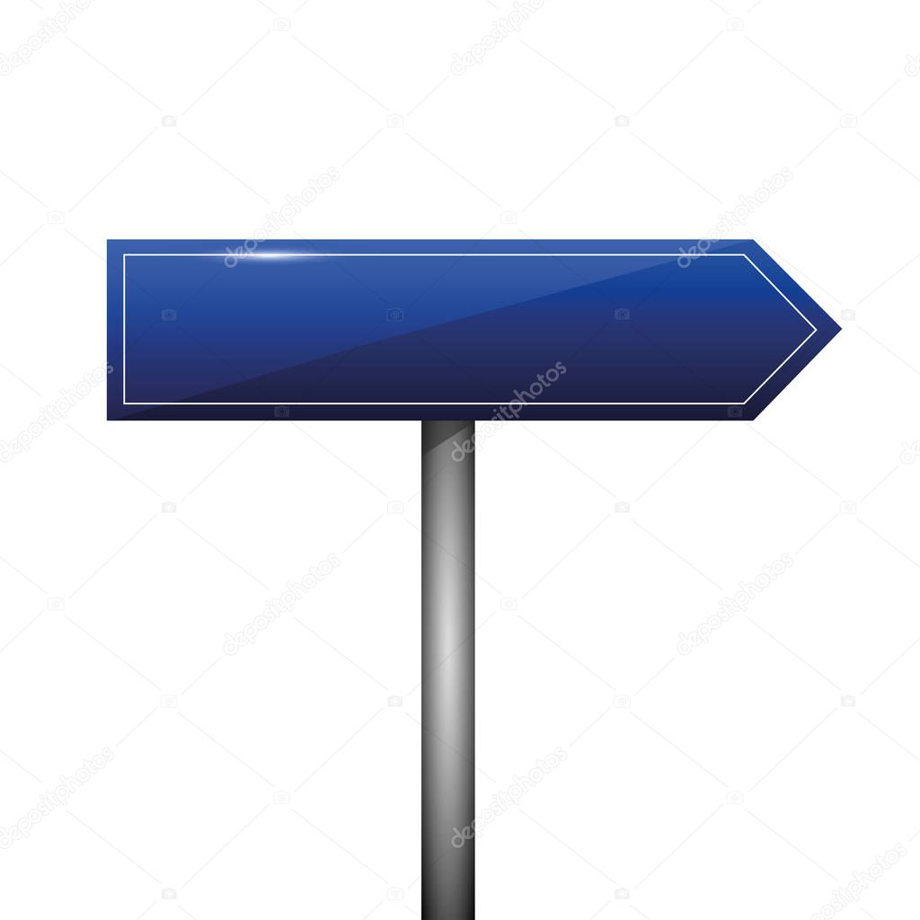 blue blank direction signpost sign arrow right side