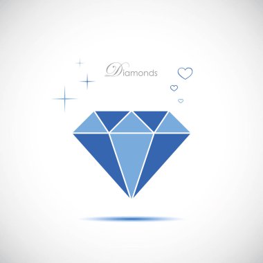 mavi parlak elmas parlak sembol