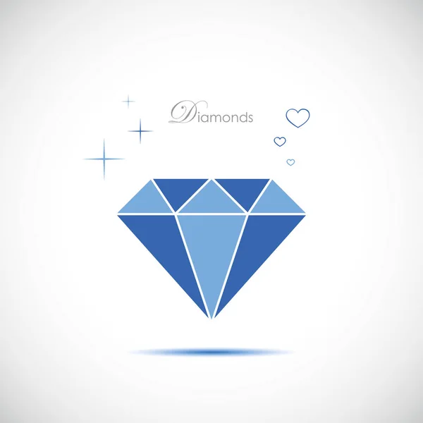 Genialny symbol niebieski błyszczący diament — Wektor stockowy
