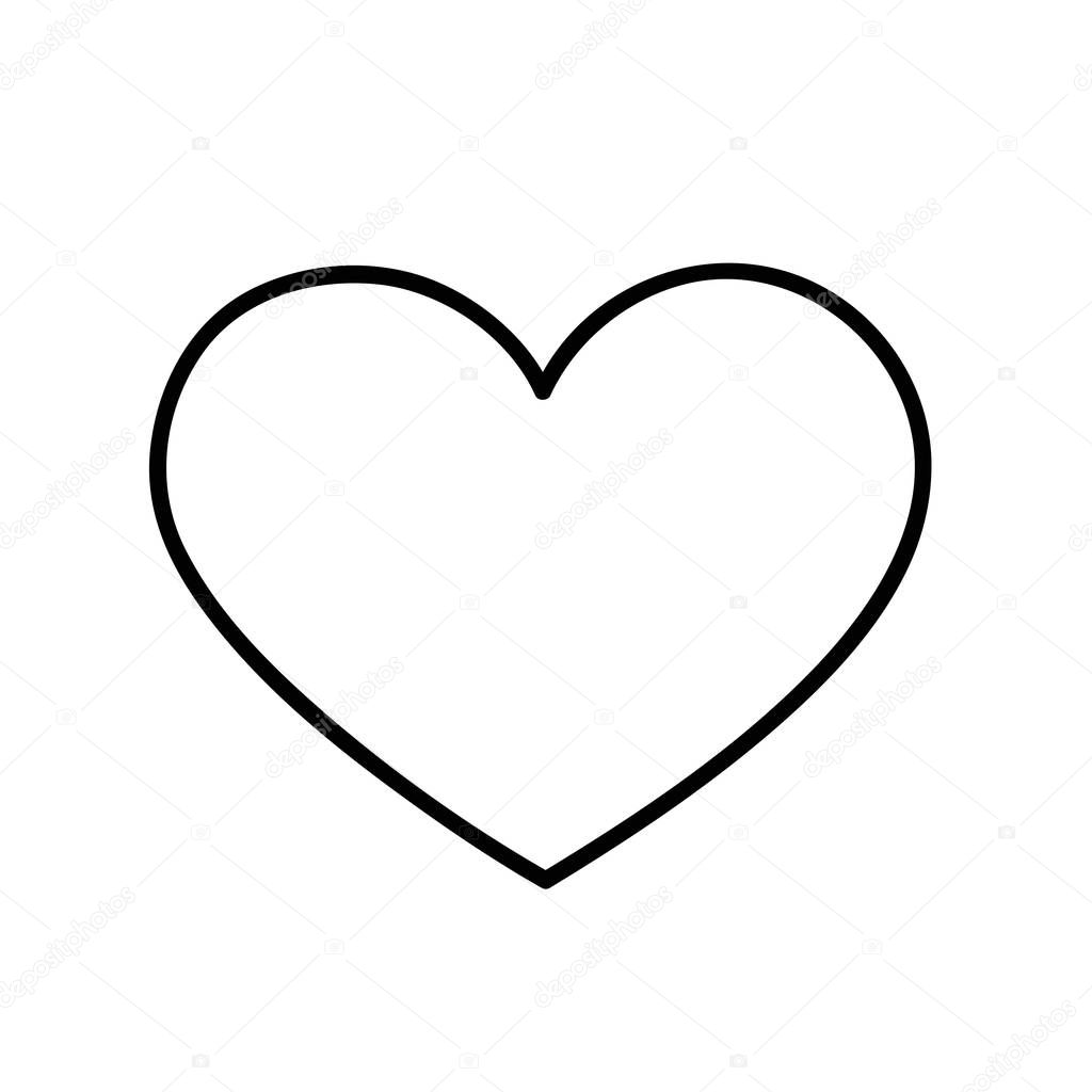 heart outline icon vector isolated