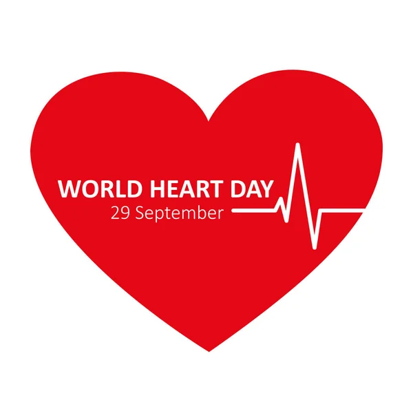Всесвітній день серця 29 вересня червона ікона серця — стоковий вектор