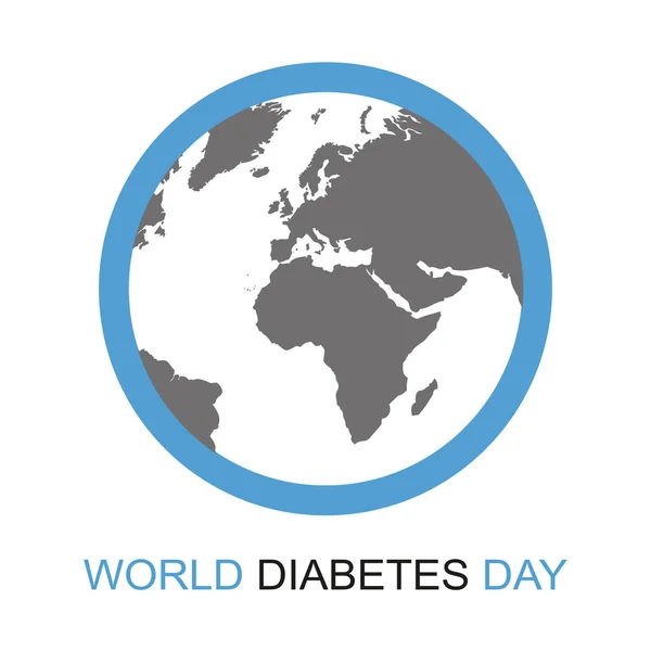 世界糖尿病日蓝色和黑色地球 — 图库矢量图片