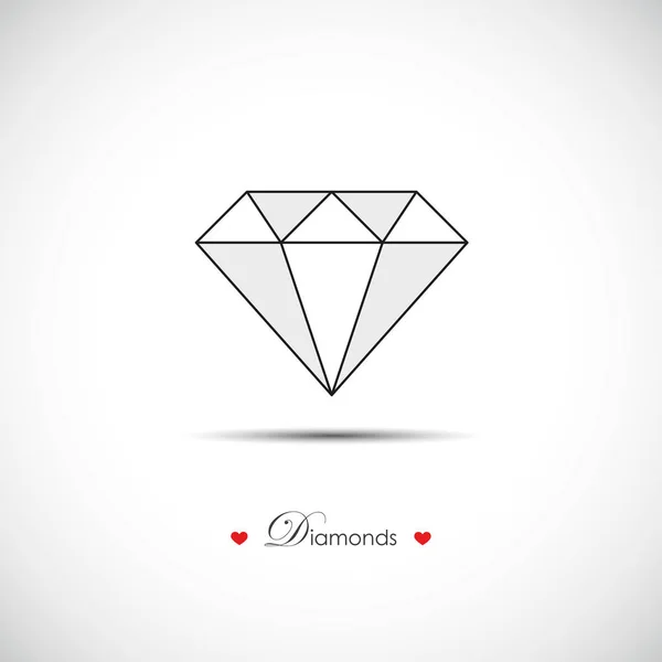 Genialny symbol błyszczący diament — Wektor stockowy