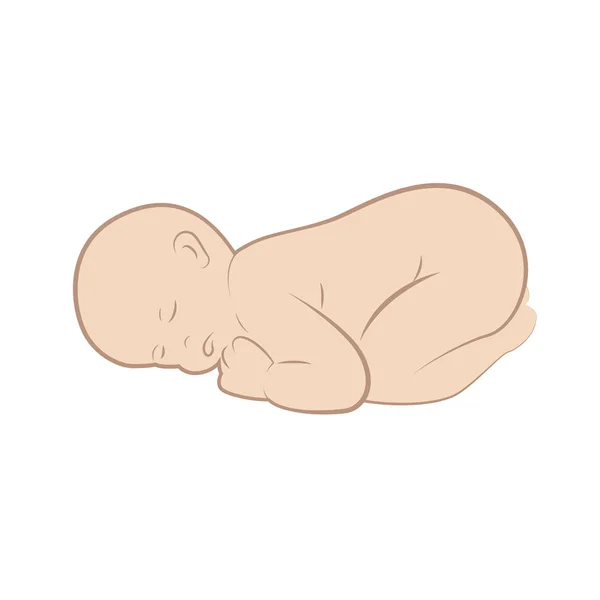 新生婴儿是睡眠线图画 — 图库矢量图片