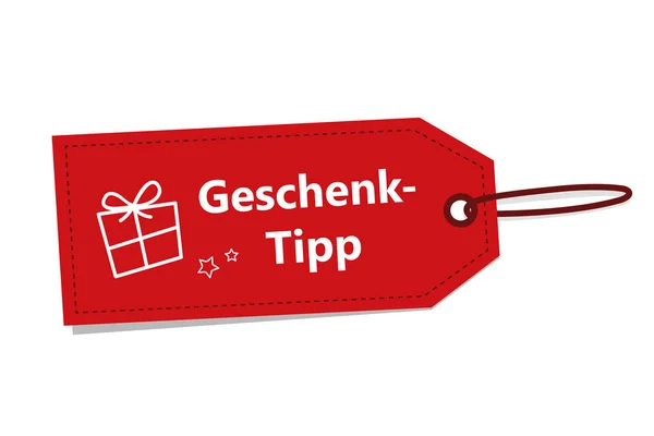 Geschenkidee Typografie auf rotem Einkaufsetikett zu Weihnachten — Stockvektor