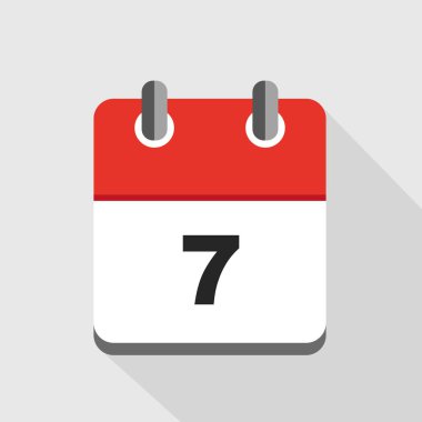 Kırmızı Takvim 7 simge vektör çizim