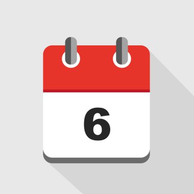 Kırmızı Takvim 6 simge vektör çizim