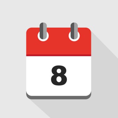 Kırmızı takvim 8 simge vektör çizim