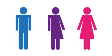 colorful set of restroom icons including gender neutral icon pictogram clipart