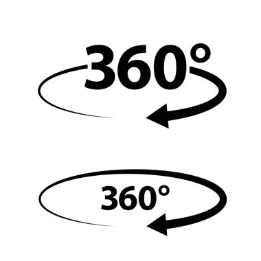 iki 360 derece işareti simgeleri geometri matematik sembol tam döndürme açısı
