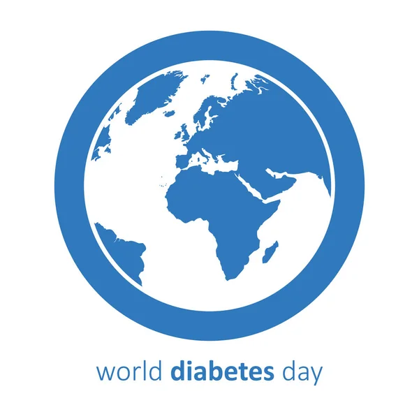 세계 당뇨병의 날 청색 지구 — 스톡 벡터
