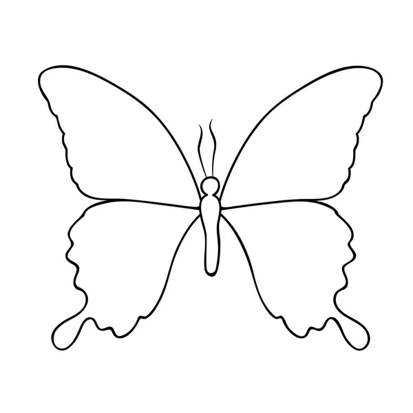 Rysowanie linii motyl na białym tle na białym tle — Wektor stockowy