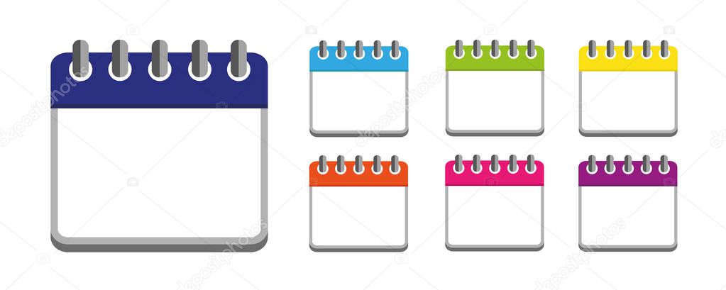 colorful calendar set business icon