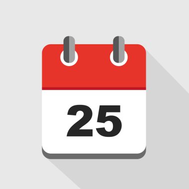 Kırmızı takvim 25 simge vektör çizim