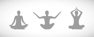 gevşeme ve meditasyon yoga oturan insan siluetleri poz