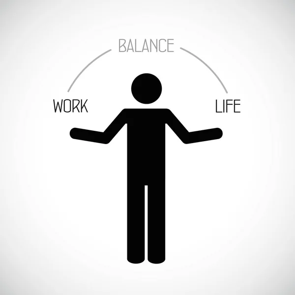 Vida laboral equilibrio concepto pictograma — Archivo Imágenes Vectoriales