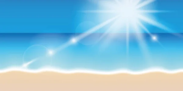 Jasné slunce na pláži letní dovolená pozadí — Stockový vektor