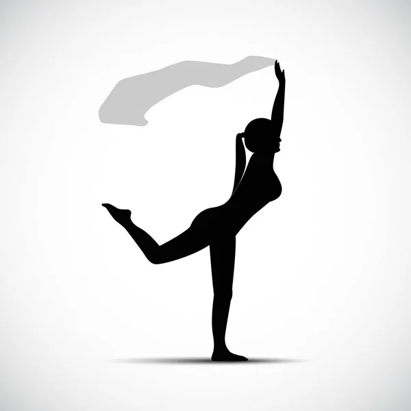 Κορίτσι αθλήτρια εκτελεί yoga πόζα σιλουέτα — Διανυσματικό Αρχείο