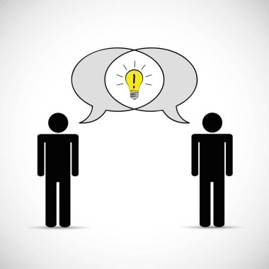 iki erkek bir fikir iletişim kavramı sembol var