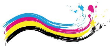 cmyk baskı renk dalga ile resmi rengini sıçramalarına