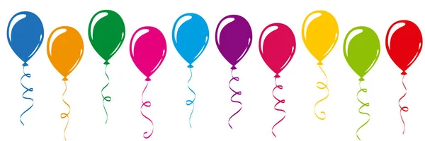 Kolorowe balony w kolorach tęczy — Wektor stockowy