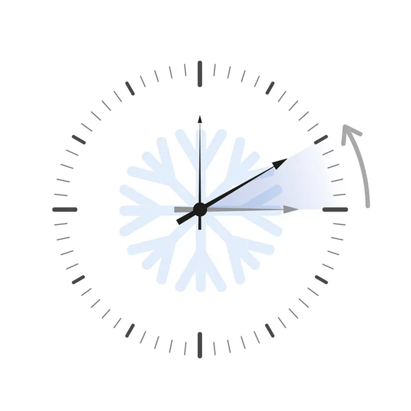 Cambiar a la hora de invierno reloj azul simple — Archivo Imágenes Vectoriales