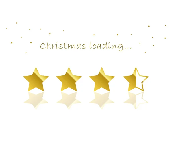 Barra di avanzamento con stelle dorate caricamento natalizio — Vettoriale Stock