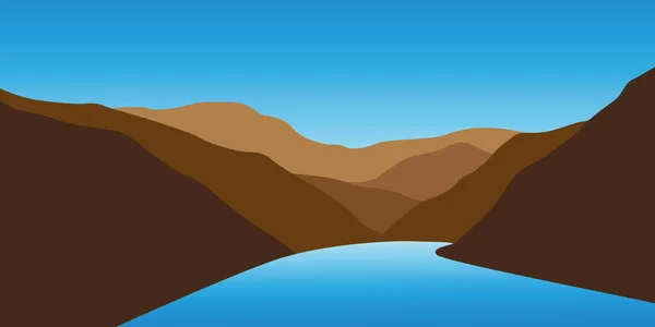Modrý potok mezi hory krajina — Stockový vektor