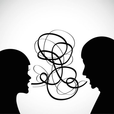 Kadın ve erkek birbirlerine çığlık