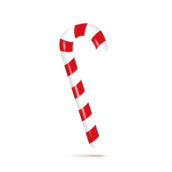 Rode en witte kerst candy cane geïsoleerd op witte achtergrond — Stockvector