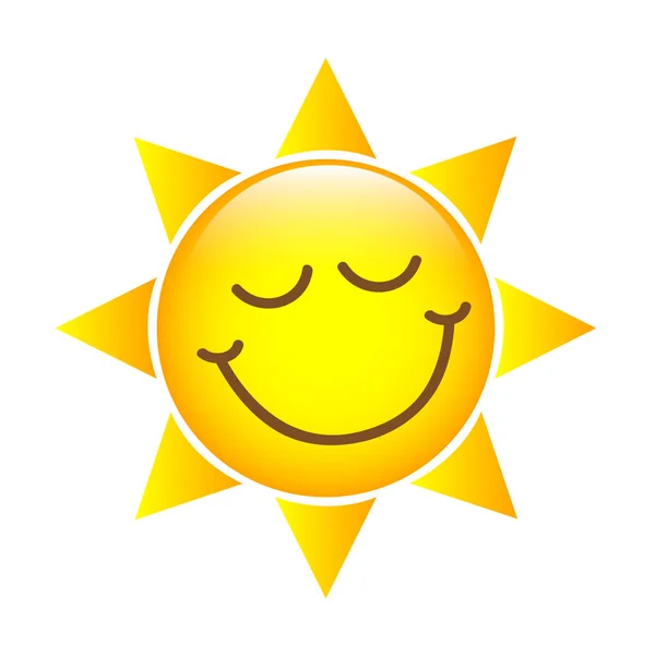 Ícone de rosto de sol amarelo feliz — Vetor de Stock