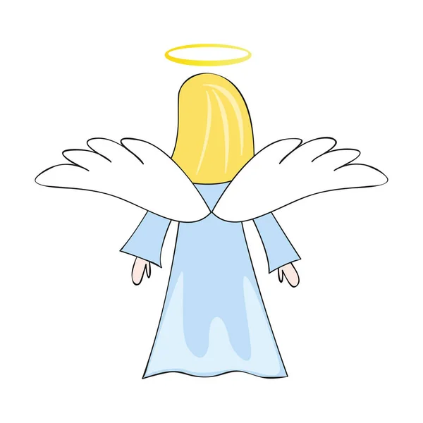 Christmas angel little girl cartoon — Stock Vector