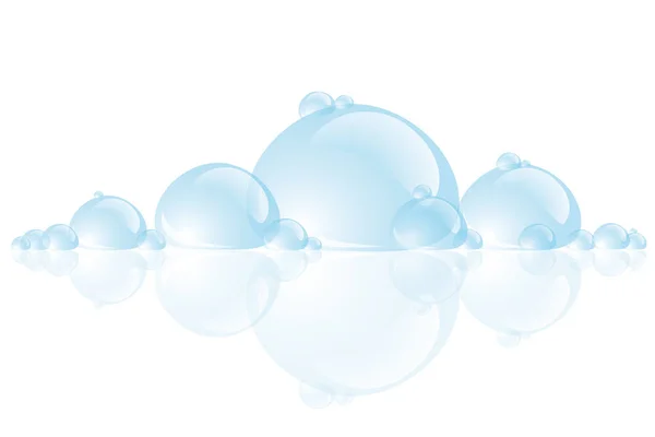 Gotas azuis de água isoladas no fundo branco —  Vetores de Stock