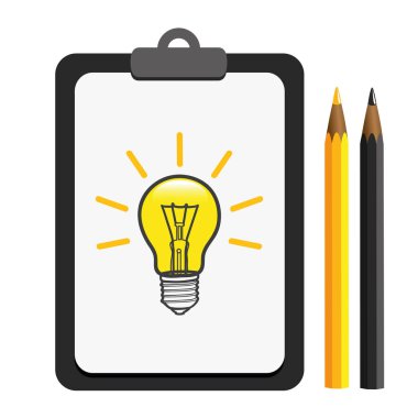 ampul fikir işareti çözüm düşünme kavramı üzerinde bir pano