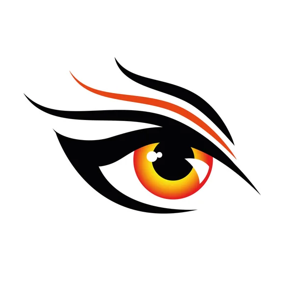 Rode boos menselijke ogen ontwerp op witte achtergrond — Stockvector