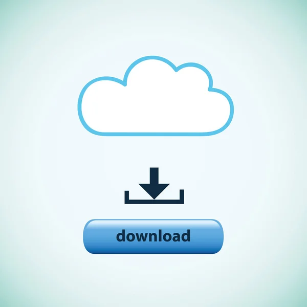 Cloud mit Downloadbutton-Konzept — Stockvektor