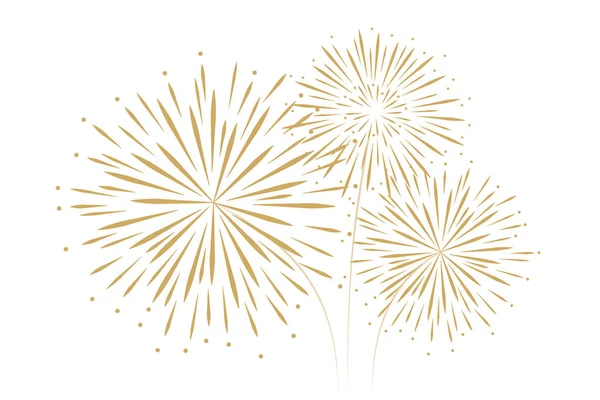 Año nuevo fuegos artificiales decoración aislada sobre fondo blanco — Archivo Imágenes Vectoriales