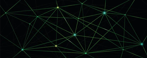 Groene glanzende digitale netwerk technische achtergrond — Stockvector