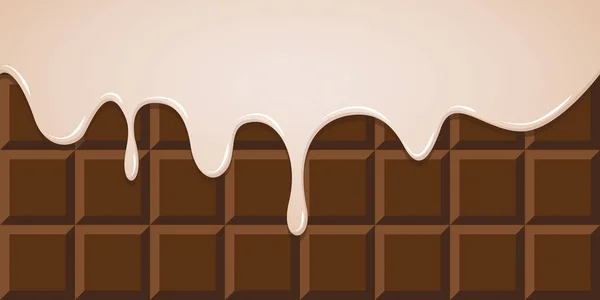 Glaseado de azúcar en la barra de chocolate fondo dulce — Vector de stock