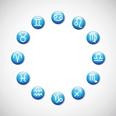 bir daire içinde burç astrolojik semboller zodyak işaretleri
