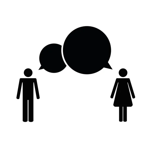 Communication concept between man and woman pictogram — Stock Vector