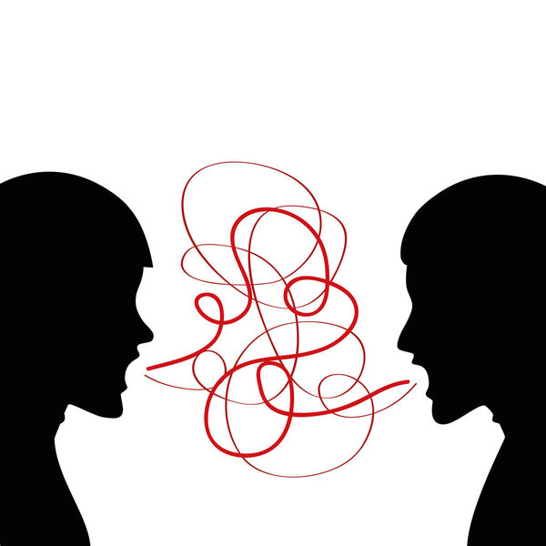 Двое мужчин кричат силуэт
