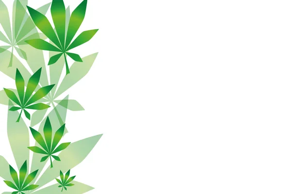 Hintergrund mit grünen Cannabisblättern — Stockvektor