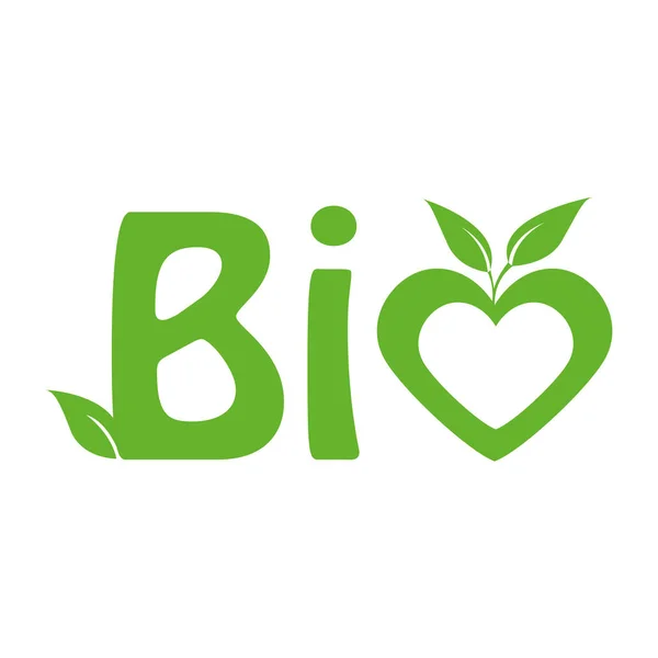 Icône bio verte pour une alimentation saine — Image vectorielle