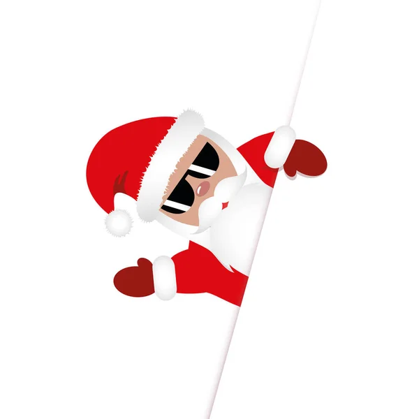 Santa Claus s cool brýle bokovky kyne a veselý design — Stockový vektor