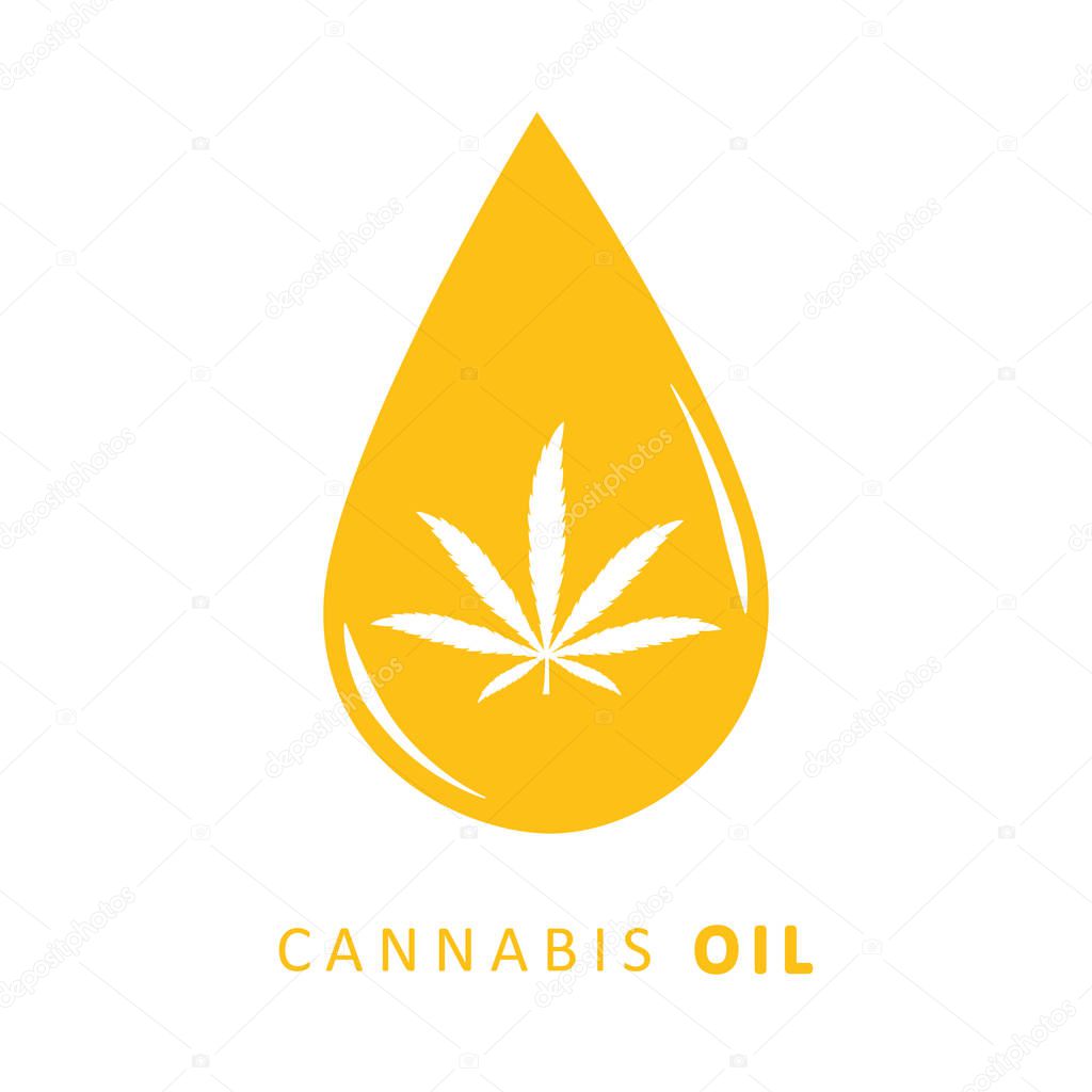 cannabis oil icon drop isolated on white background