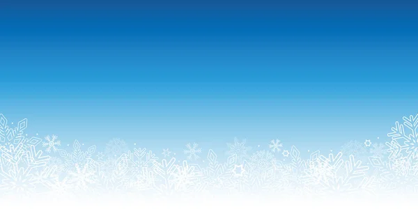 Fondo de invierno azul nevado con copos de nieve — Vector de stock