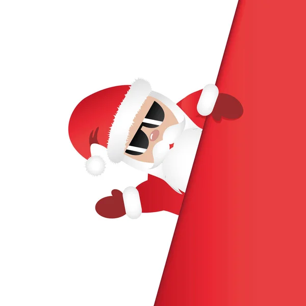 Hipster Santa Claus with cool sunglasses beckons — Stock Vector